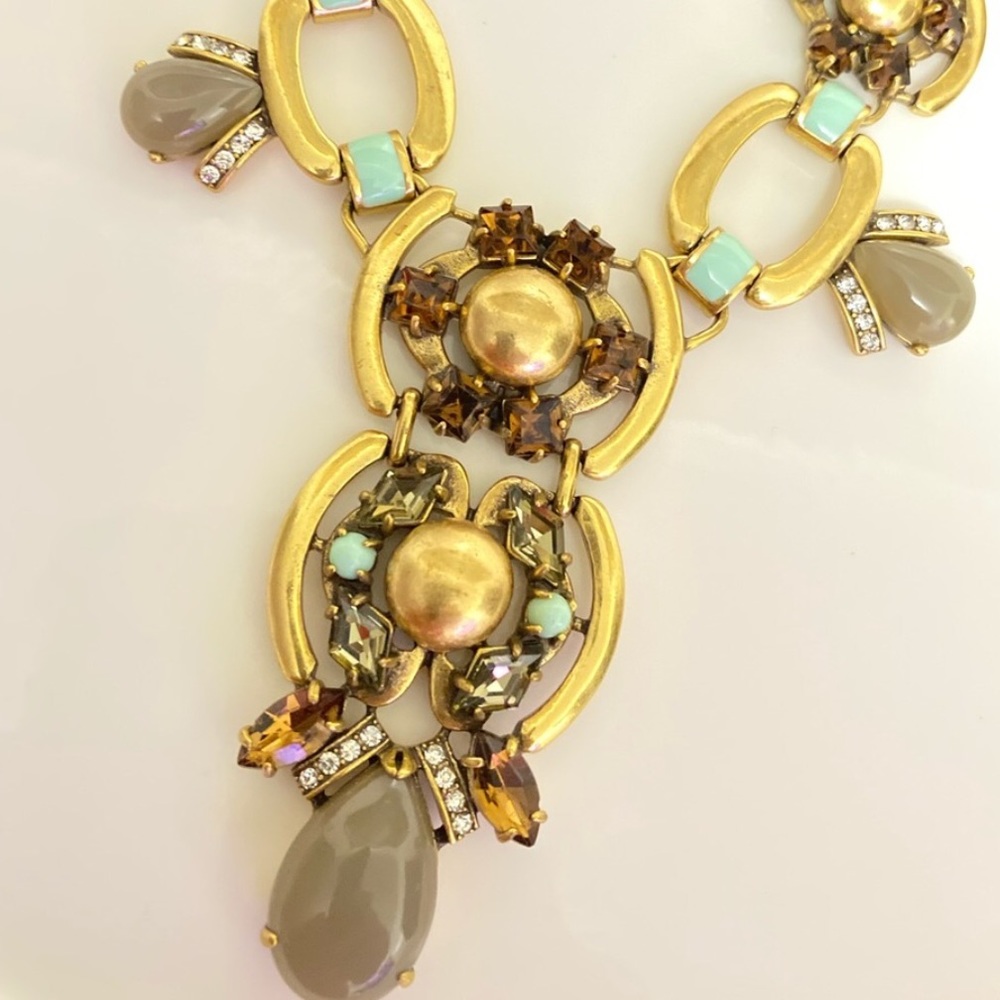 Stella & Dot | Mint/Cognac/Gray Gold Livvy NEW Statement Necklace - Picture 15 of 16